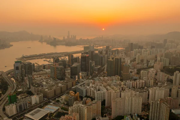 Nisan 2022 Kwun Tong Bölgesi Hava Manzaralı Hong Kong — Stok fotoğraf