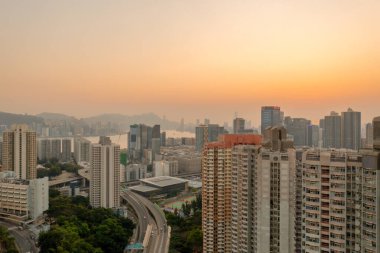 5 Nisan 2022 Kwun Tong bölgesi hava manzaralı, Hong Kong