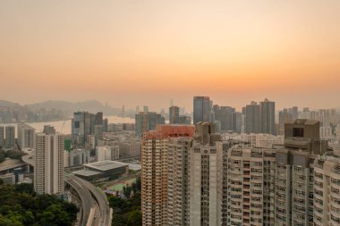 5 Nisan 2022 Kwun Tong bölgesi hava manzaralı, Hong Kong