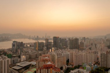 5 Nisan 2022 Kwun Tong bölgesi hava manzaralı, Hong Kong