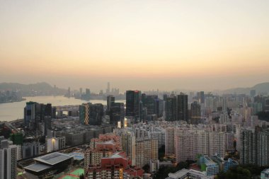 5 Nisan 2022 Kwun Tong bölgesi hava manzaralı, Hong Kong