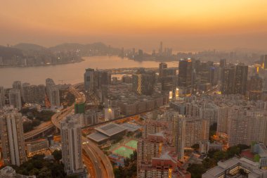 5 Nisan 2022 Kwun Tong bölgesi hava manzaralı, Hong Kong
