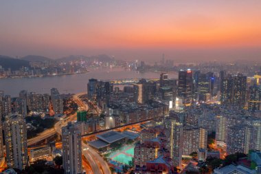 5 Nisan 2022 Kwun Tong bölgesi hava manzaralı, Hong Kong