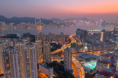 5 Nisan 2022 Kwun Tong bölgesi hava manzaralı, Hong Kong