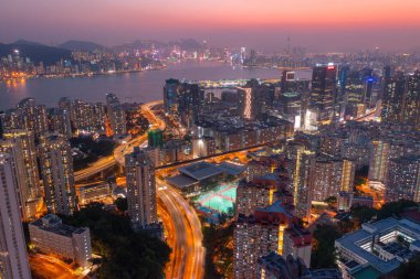 5 Nisan 2022 Kwun Tong bölgesi hava manzaralı, Hong Kong