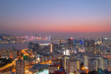 5 Nisan 2022 Kwun Tong bölgesi hava manzaralı, Hong Kong