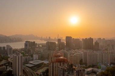 5 Nisan 2022 Kwun Tong bölgesi hava manzaralı, Hong Kong