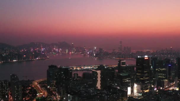 Kwun Tong District Aerial View Hong Kong — Stock Video