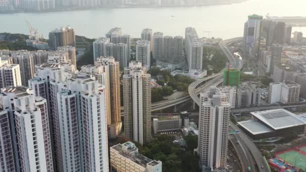 Dubna 2022 Okres Kwun Tong Leteckém Výhledu Hong Kong — Stock video
