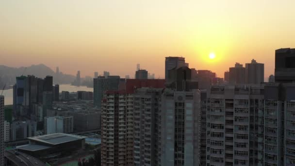 April 2022 Kwun Tong District Aerial View Hong Kong — Stock Video