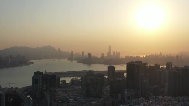 2022年4月5日观塘区鸟瞰香港 — 图库视频影像