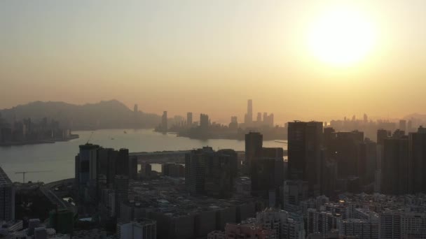2022年4月5日观塘区鸟瞰香港 — 图库视频影像