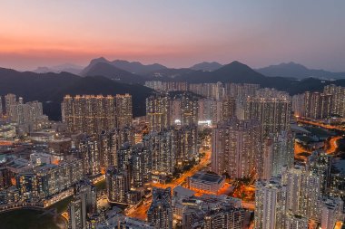 8 Nisan 2022 Panorama hava görüntüsü Hong Kong Şehri - Tseung Kwan O