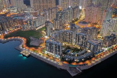 8 Nisan 2022 Panorama hava görüntüsü Hong Kong Şehri - Tseung Kwan O