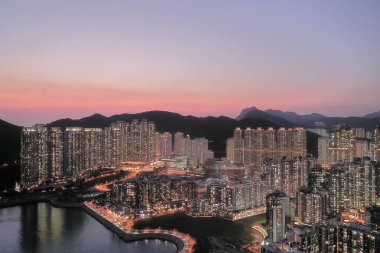8 Nisan 2022 Panorama hava görüntüsü Hong Kong Şehri - Tseung Kwan O