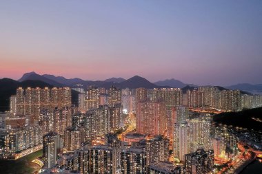 8 Nisan 2022 Panorama hava görüntüsü Hong Kong Şehri - Tseung Kwan O