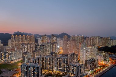 8 Nisan 2022 Panorama hava görüntüsü Hong Kong Şehri - Tseung Kwan O