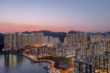 8 Nisan 2022 Panorama hava görüntüsü Hong Kong Şehri - Tseung Kwan O