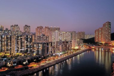 8 Nisan 2022 Panorama hava görüntüsü Hong Kong Şehri - Tseung Kwan O