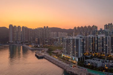 8 Nisan 2022 Panorama hava görüntüsü Hong Kong Şehri - Tseung Kwan O