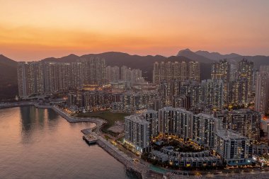 8 Nisan 2022 Panorama hava görüntüsü Hong Kong Şehri - Tseung Kwan O