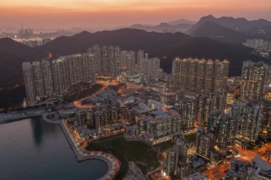 8 Nisan 2022 Panorama hava görüntüsü Hong Kong Şehri - Tseung Kwan O