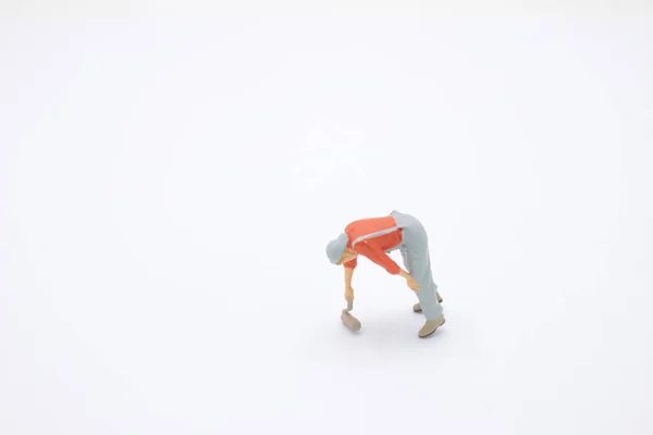 Mini Peinture Homme Peintre Figure Avec Rouleau Peinture Seau — Photo