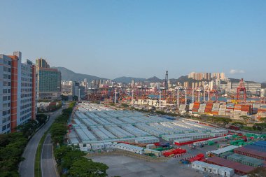 14 Nisan 2022 Tsing Yi Mobil kabin hastanesi, Covid-19 izolasyon merkezi.