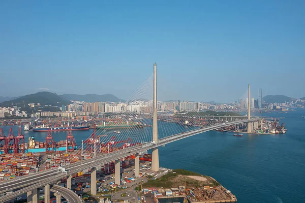 Aprile 2022 Kwai Tsing Container Terminal Port Ponte Tagliapietre — Foto Stock