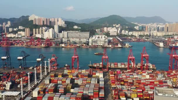 April 2022 Kwai Tsing Container Terminal Port Hong Kong — ストック動画