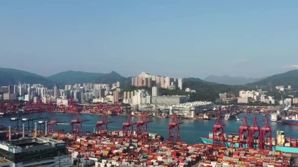 April 2022 Kwai Tsing Container Terminal Port Hong Kong — ストック動画