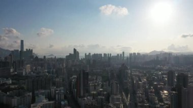 Kowloon şehrinden Kowloon manzarasının ortası 24 Nisan 2022