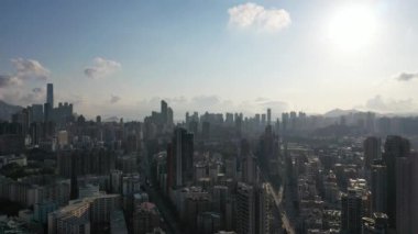 Kowloon şehrinden Kowloon manzarasının ortası 24 Nisan 2022