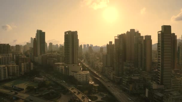 Апреля 2022 Городской Пейзаж Среднего Коулуна Вид Города Коулун — стоковое видео