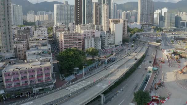 April 2022 Stadsbilden Mitten Kowloon Utsikt Från Kowloon Stad — Stockvideo