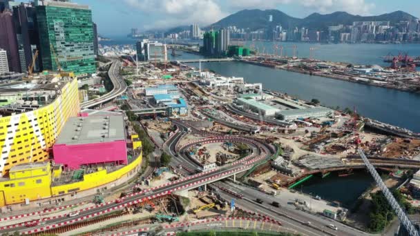 Kwietnia 2022 Nowa Autostrada Budowie Centralnym Szlaku Kowloon — Wideo stockowe