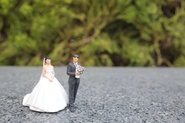 Güzel bir düğün çifti, düğün günlerinde mutlu bir çiftin portresi.