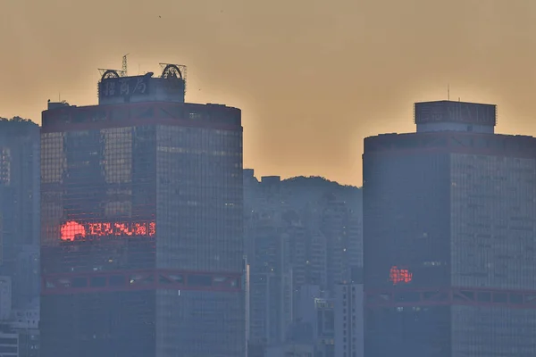 Listopadu 2019 West Hong Kong Island Při Západu Slunce — Stock fotografie