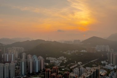 29 Nisan 2022 Hang Hau bölgesinin en üst görüntüsü, Hong Kong 