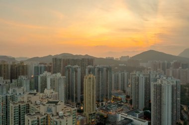 29 Nisan 2022 Hang Hau bölgesinin en üst görüntüsü, Hong Kong 