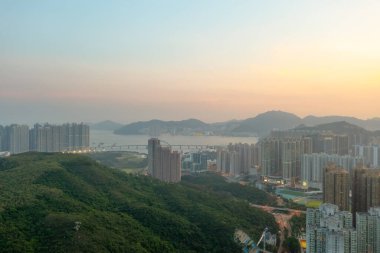 29 Nisan 2022 Tseung Kwan O, Hong Kong 'daki yerleşim bölgesi.