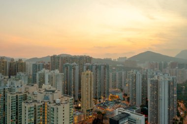 29 Nisan 2022 Hang Hau bölgesinin en üst görüntüsü, Hong Kong 