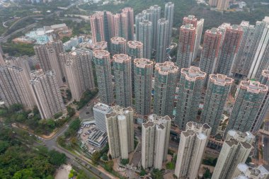 30 Nisan 2022 Po Lam, Hong Kong 'daki yerleşim bölgesi. 