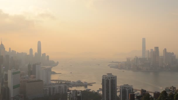 Fev 2019 Paisagem Paisagem Urbana Ilha Hong Kong Porto Victoria — Vídeo de Stock