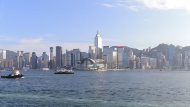 Feb 2019 Victoria Harbor Día Hong Kong — Vídeo de stock