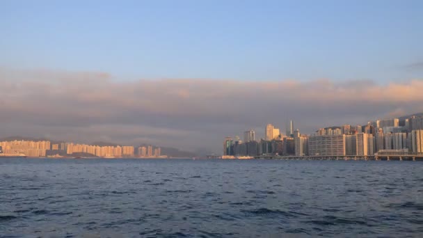 Feb 2019 Victoria Harbor Die Tageszeit Hongkong — Stockvideo