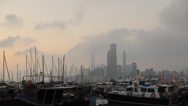 Şubat 2019 Causeway Körfezi Tayfun Sığınağı Hong Kong — Stok video