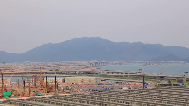 Mai 2019 Die Landschaft Der Grenzübergangsanlagen Von Hongkong — Stockvideo