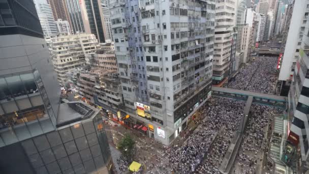 Hong Kong China Contra Ley Extradición — Vídeo de stock