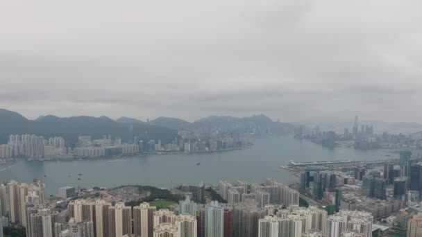 Maj 2022 Utsiktsplats Victoria Harbor Från East Kowloon Hong Kong — Stockvideo
